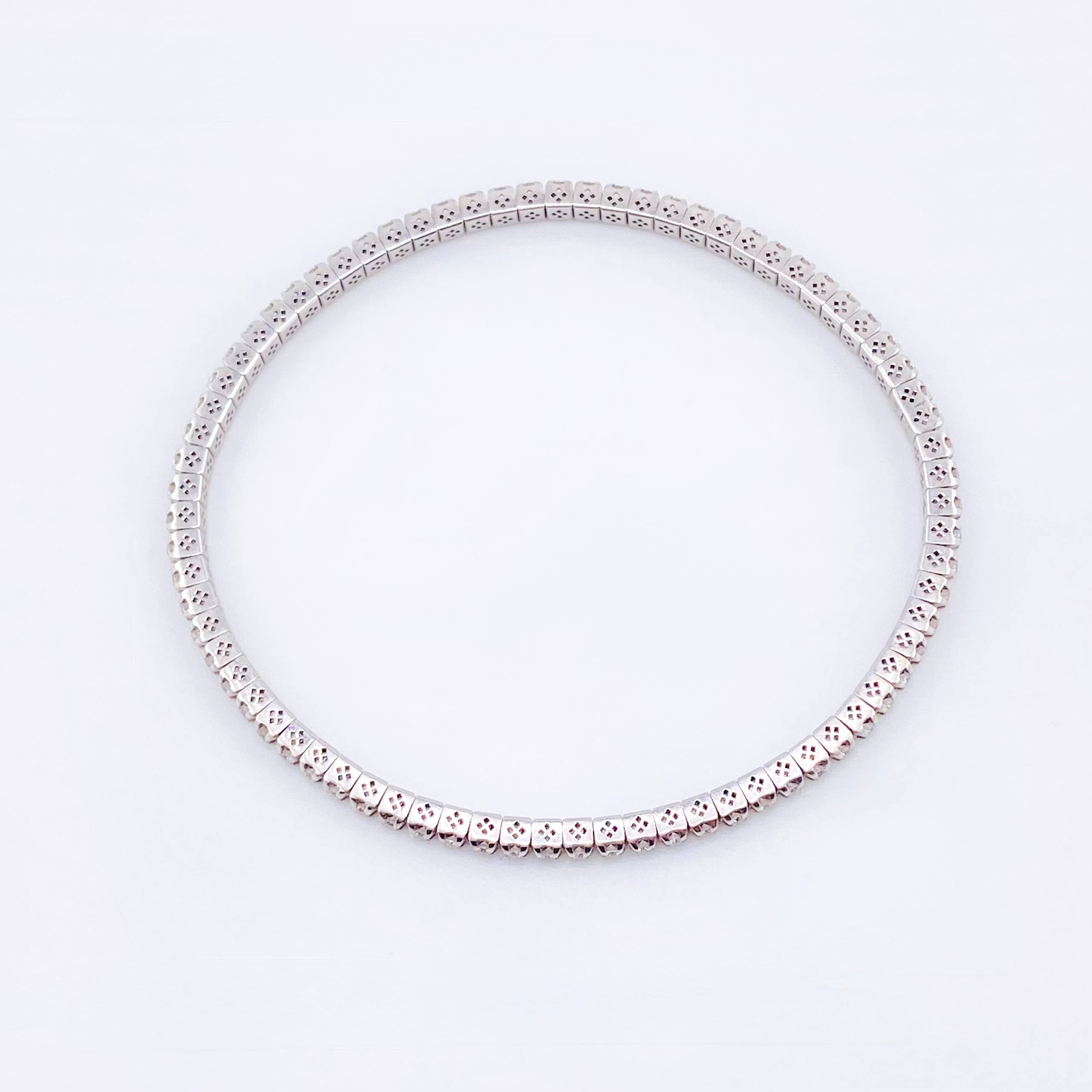 Pulso Tennis Diamantes 1 Qts 7.35gr / 7 in / 2.4mm Oro Blanco +4 18K *