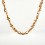 Rustic Chain Articulated Wheat 59.25gr / 27 1/2in / 4.6mm Two-tone White Rose Nac.Esp. 18K ©