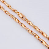 Rustic Chain Articulated Wheat 59.25gr / 27 1/2in / 4.6mm Two-tone White Rose Nac.Esp. 18K ©