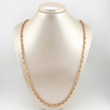 Rustic Chain Articulated Wheat 59.25gr / 27 1/2in / 4.6mm Two-tone White Rose Nac.Esp. 18K ©