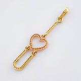 Dije Corazon Colgante Articulado 1.5gr / 1 1/2 in / Dos Oros Amarillo Rosa 18K ©