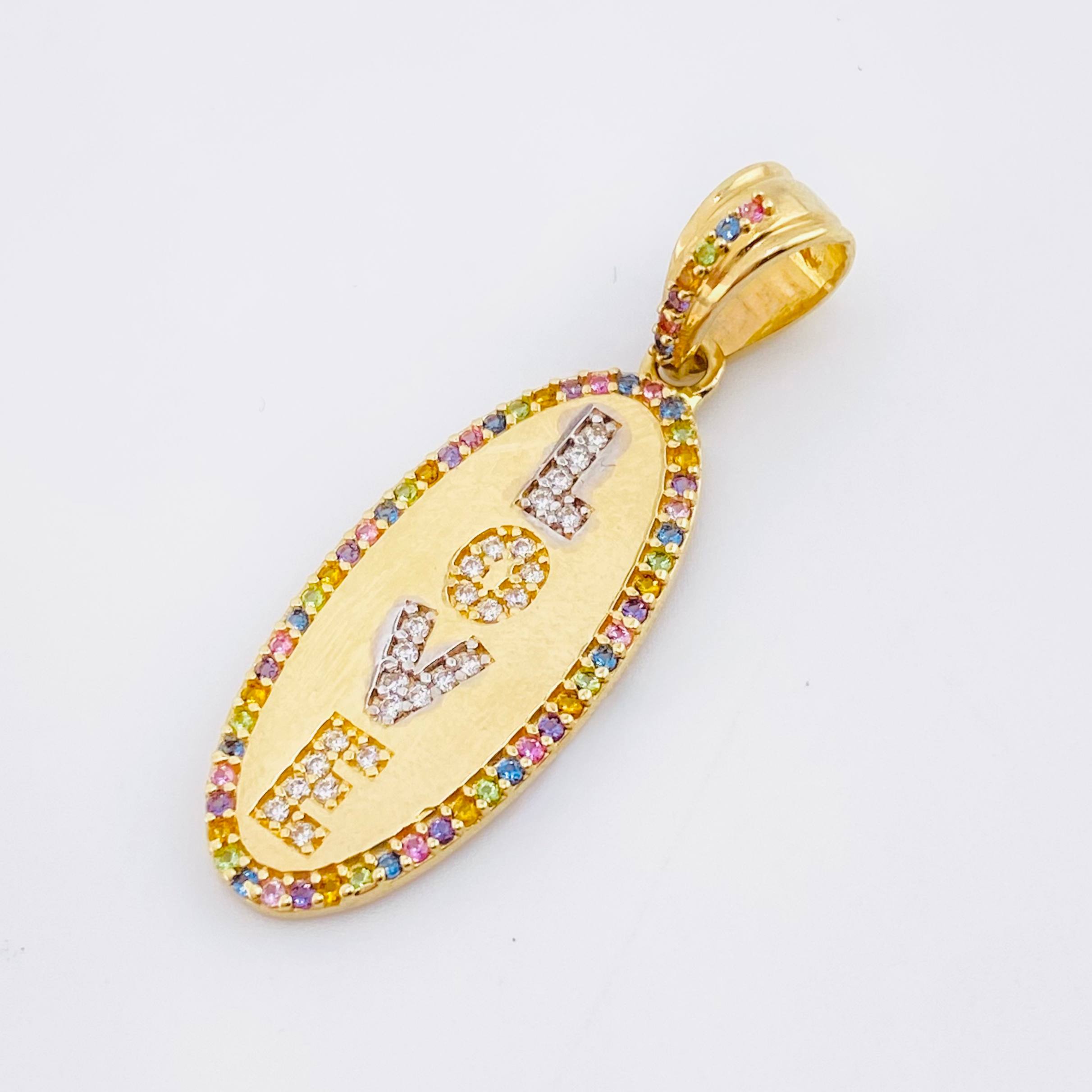 Dije Love 3.8gr / 1 1/2 in / Oro Amarillo 18K ©