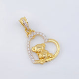 Dije Oso de Peluce 2.4gr / 1 in / Dos Oros Amarillo Blanco 18K ©