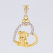 Dije Oso de Peluce 2.4gr / 1 in / Dos Oros Amarillo Blanco 18K ©