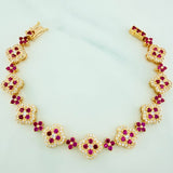 Clover Bracelet Flowers 14.3 g / 6 1/2 in / 9.67 mm 18K Yellow Gold