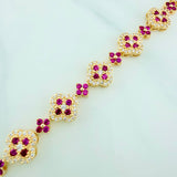 Clover Bracelet Flowers 14.3 g / 6 1/2 in / 9.67 mm 18K Yellow Gold