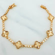 Clover Bracelet Diamond Cut Circles 9.6 g / 6 3/4 in / 2.57 mm Yellow Gold 18K