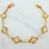Clover Bracelet Diamond Cut Circles 9.6 g / 6 3/4 in / 2.57 mm Yellow Gold 18K