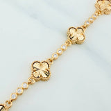 Clover Bracelet Diamond Cut Circles 9.6 g / 6 3/4 in / 2.57 mm Yellow Gold 18K