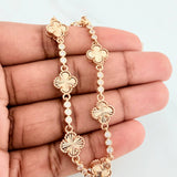 Clover Bracelet Diamond Cut Circles 9.6 g / 6 3/4 in / 2.57 mm Yellow Gold 18K