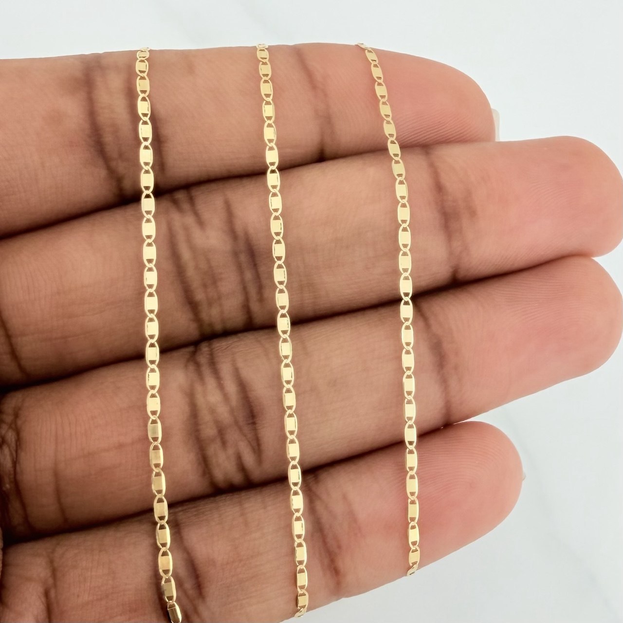Flat Mariner Chain 1.75 g / 19 3/4 in / 1.5 mm 18K Yellow Gold