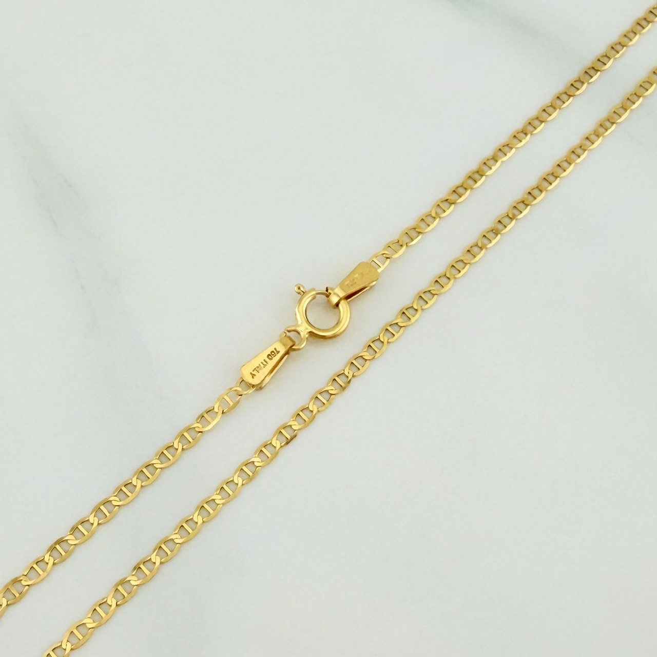 Flat Mariner Chain 1.3 g / 19 3/4 in / 1 mm 18K Yellow Gold