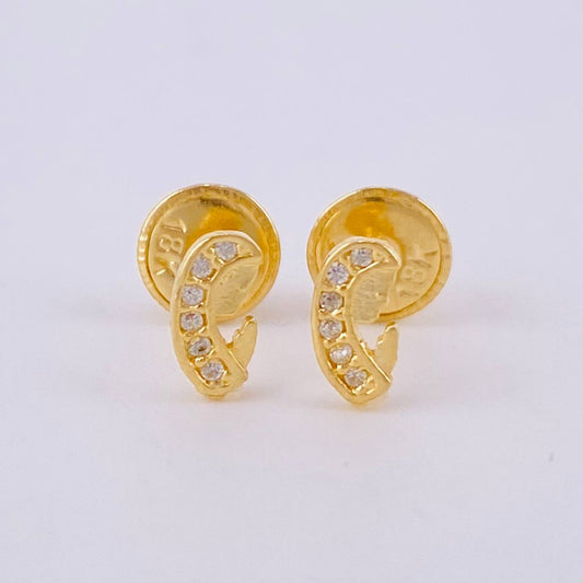 Stud Earrings Virgen Maria 0.65 g / in / 6 mm Yellow Gold 18K