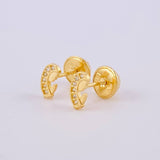Stud Earrings Virgen Maria 0.65 g / in / 6 mm Yellow Gold 18K