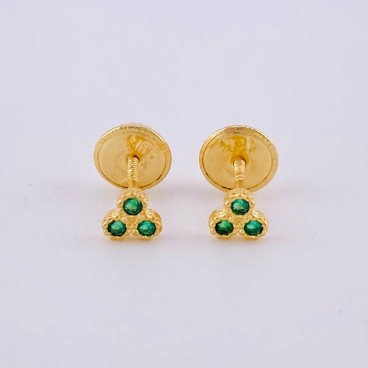 Stud Earrings Trio Circular 0.55 g / in / 3.7 mm Yellow Gold 18K