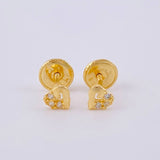 Stud Earrings Heart Silhouette 0.55 g / 3.7 mm Yellow Gold 18K