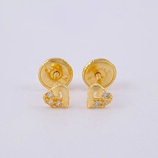 Stud Earrings Heart Silhouette 0.55 g / in / 3.9 mm Yellow Gold 18K