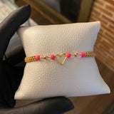 Khaki Heart Pinky Refrax Bracelet Beads 3mm Polished Yellow Gold