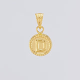 Dije Circulo Letra D 0.4g / 1/2 in Oro Amarillo 18K
