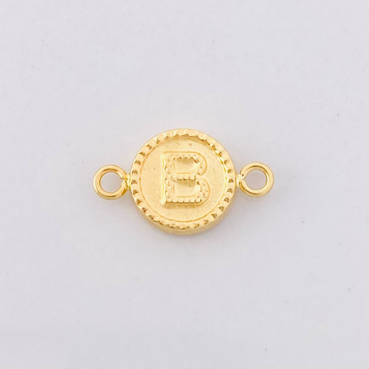 Herraje Circulo Letra B 0.6g / 3/4 in Oro Amarillo 18K
