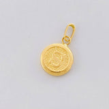 Dije Circulo Letra S 0.4g / 3/4 in Oro Amarillo 18K