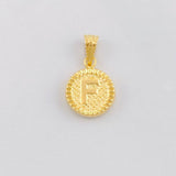 Dije Circulo Letra F 0.6g / 3/4 in Oro Amarillo 18K