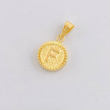 Dije Circulo Letra F 0.6g / 3/4 in Oro Amarillo 18K