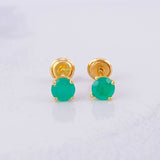 Topos Cuatro Garras Esmeraldas 40pts 0.95g / in / 4.4mm Oro Amarillo 18K