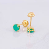 Topos Cuatro Garras Esmeraldas 40pts 0.95g / in / 4.4mm Oro Amarillo 18K