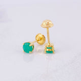 Topos Cuatro Garras Esmeraldas 40pts 0.95g / in / 4.1mm Oro Amarillo 18K