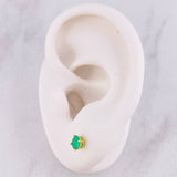 Topos Cuatro Garras Esmeraldas 40pts 0.95g / in / 4.1mm Oro Amarillo 18K