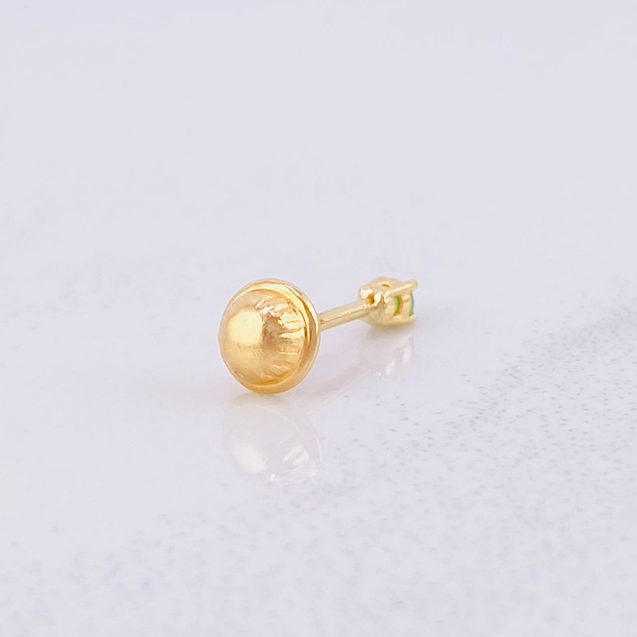 Topo Cuatro Garras Esmeralda 17pts 0.3g / in / 2.2mm Oro Amarillo 18K