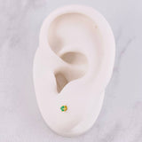 Topo Cuatro Garras Esmeralda 17pts 0.3g / in / 2.2mm Oro Amarillo 18K