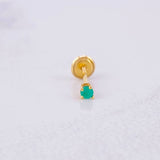 Topo Cuatro Garras Esmeralda 17pts 0.35g / in / 2.5mm Oro Amarillo 18K