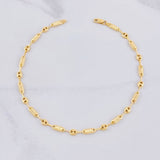 Tobillera Rustica Barril GC 3.35g / 10 in / 4.1mm Oro Amarillo 18K