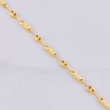 Tobillera Rustica Barril GC 3.35g / 10 in / 4.1mm Oro Amarillo 18K