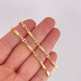 Tobillera Rustica Barril GC 3.35g / 10 in / 4.1mm Oro Amarillo 18K