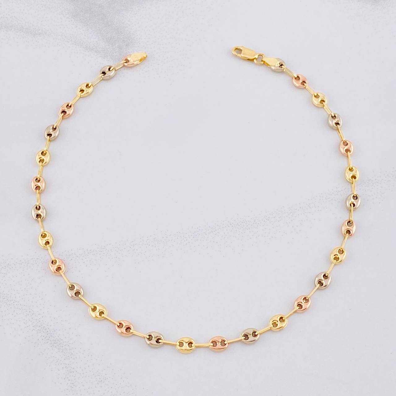 Anklet GC 3.5g / 10 in / 4.2mm Three Golds 18K