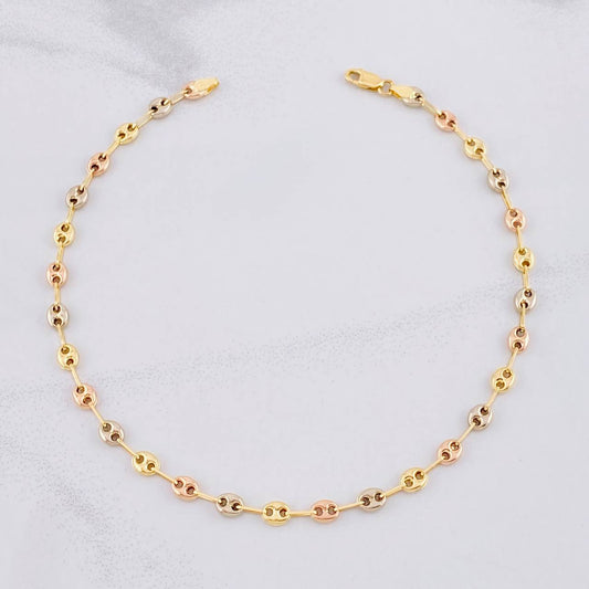 Anklet GC 3.5g / 10 in / 4.2mm Three Golds 18K