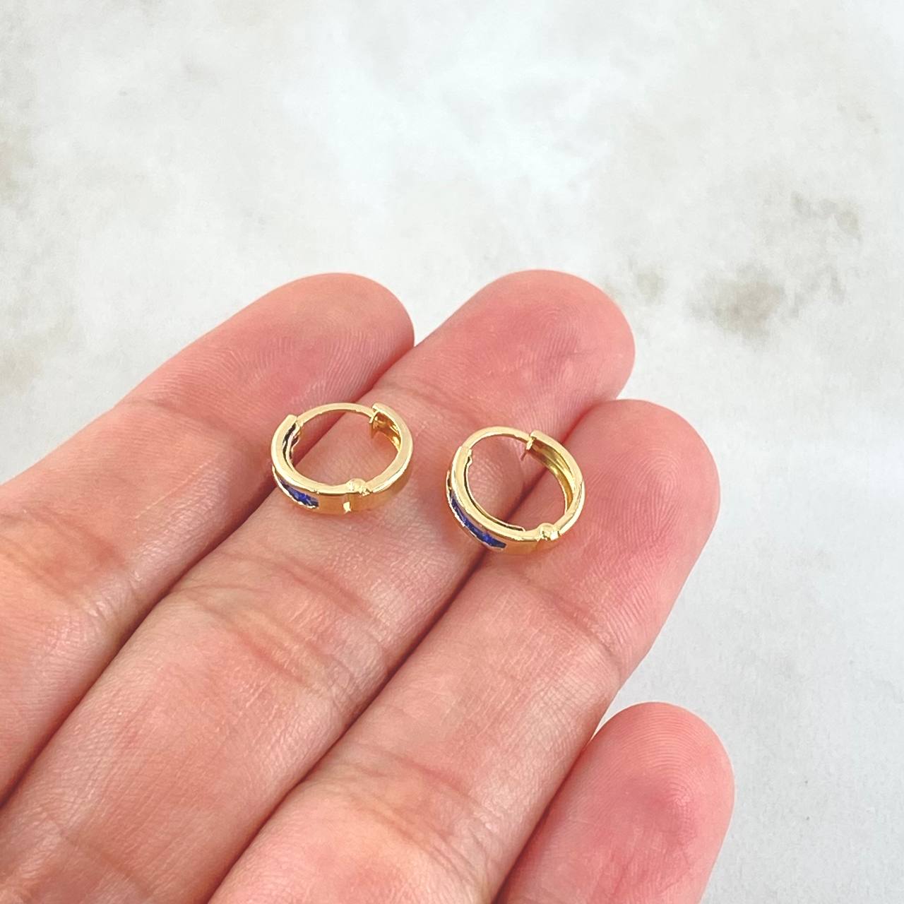 Hoop Earrings Track 0.85gr / 1cm / 18K Gold ©