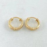 Hoop Earrings Track 0.9gr / 0.4in / 18K Gold ©