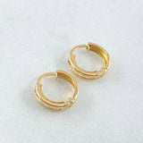 Hoop Earrings Track 0.9gr / 1cm / 18K Gold *