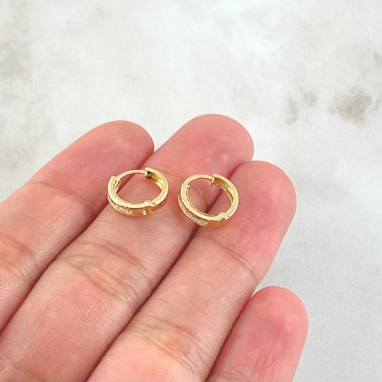 Hoop Earrings Track 0.9gr / 1cm / 18K Gold *