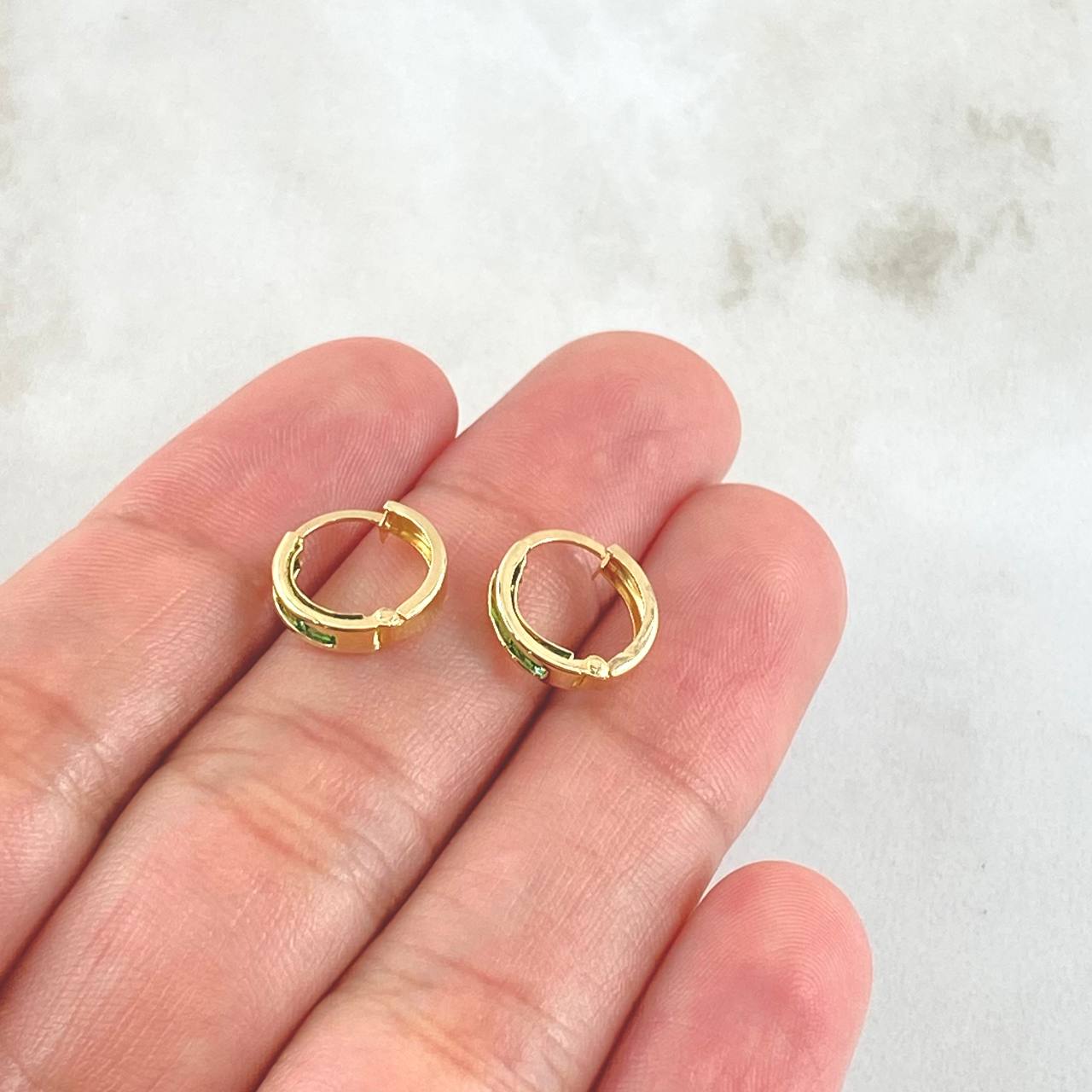 Hoop Earrings Track 0.8gr / 1cm / 18K Gold *