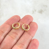Hoop Earrings Track 0.8gr / 0.4in / 18K Gold ©