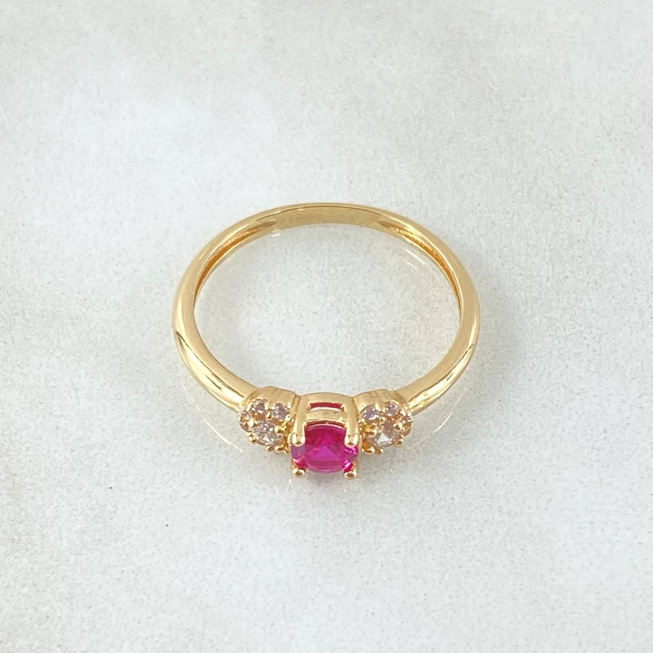 Solitaire Ring with Side Snowflakes 1.7gr / Size 5 1/4 / 18K Gold ©