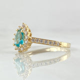 Solitaire Ring Halo Drop 2.45gr / Size 7 / 18K Gold ©