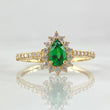 Solitaire Ring Halo Drop 2.3gr / Size 7 1/2 / 18K Gold ©