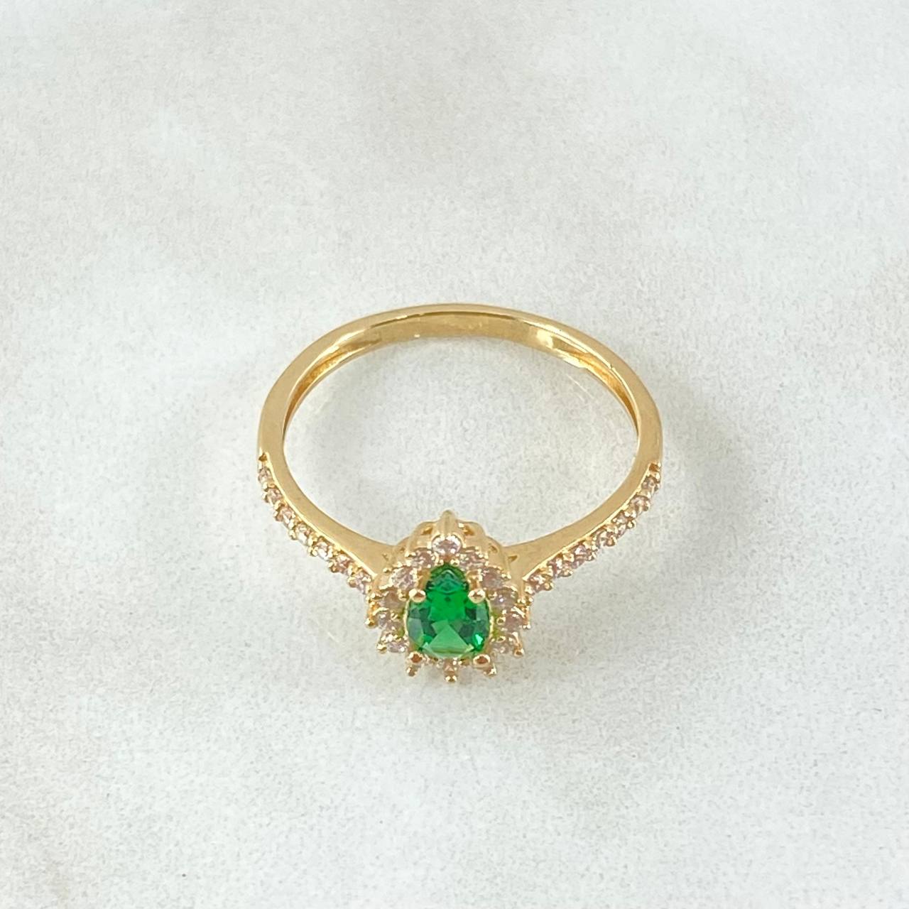 Solitaire Ring Halo Drop 2.3gr / Size 6 1/4 / 18K Gold