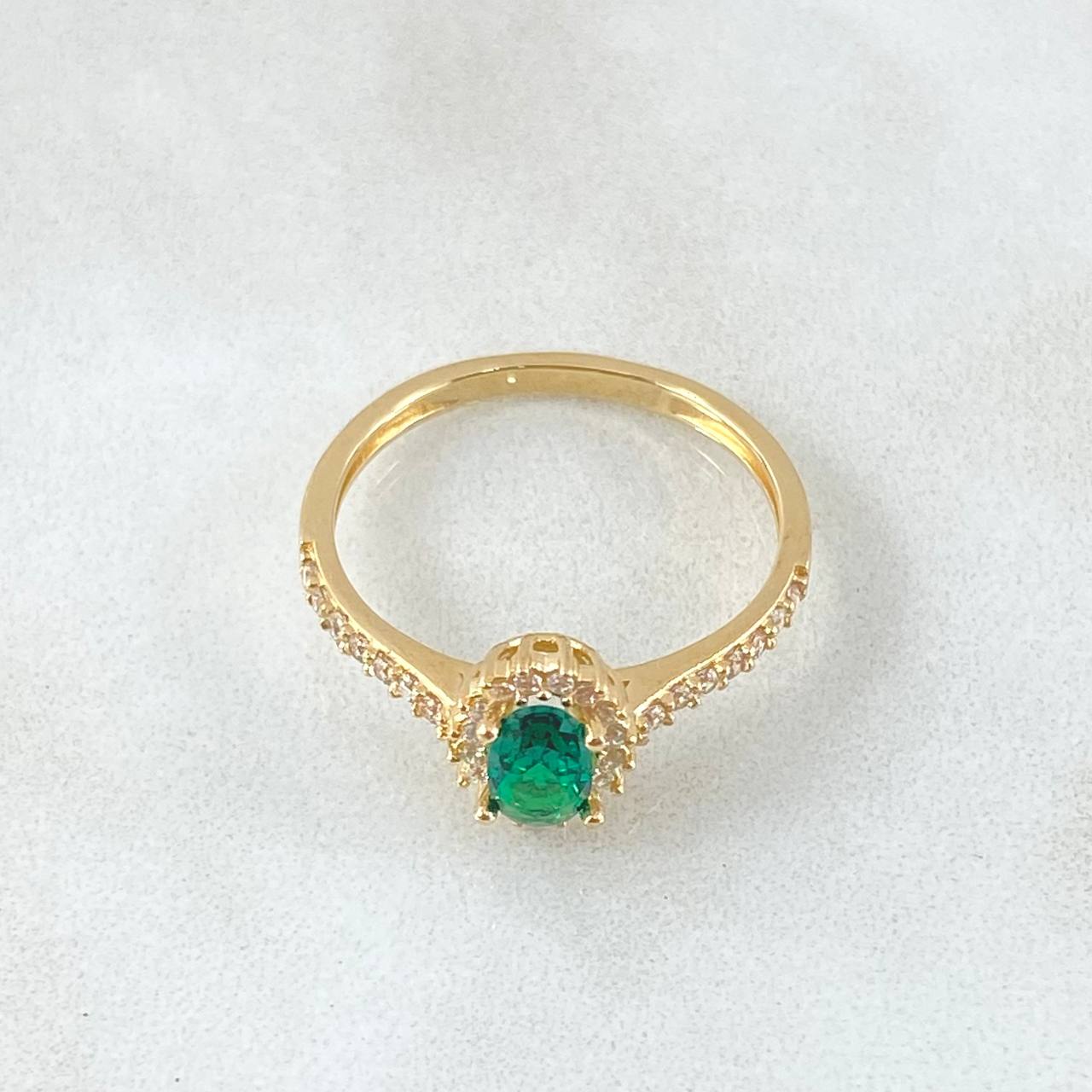 Solitaire Ring Halo Oval 2.1gr / Size 6 / 18K Gold *